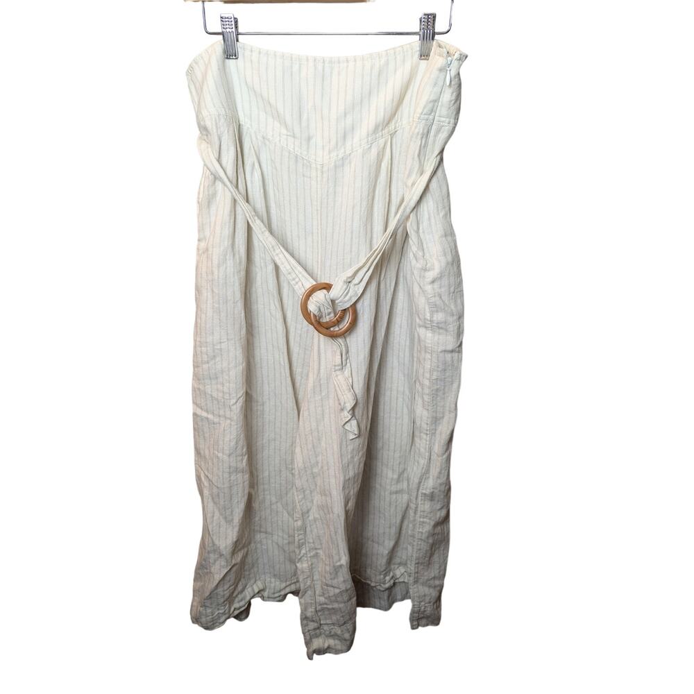 By Anthropologie Plus Size 14 Linen Cotton Lagen Look Boho Belted Trousers